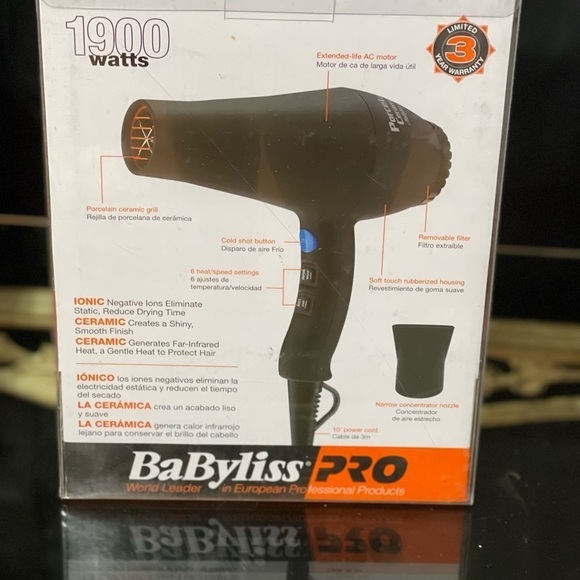 BaBylissPRO Porcelain Ceramic Carrera2 Dryer - Picture 3 of 5